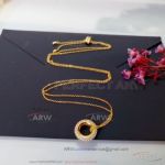 AAA APM Monaco Jewelry On Sale - Yellow Gold Diamond Circle Pendant Necklace